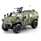 Chezhi 1:20 Armored Military Vehicle Alloy Model - Dongfeng Mengshi Style, with Extendable Winch, Opening Doors, Sound & Light, Pull-Back Action, Shock Absorption & Steering