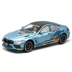 Chezhi 1:24 Scale Die-Cast Alloy Model Toy Compatible with BMW M8 - Opening Doors, Sound & Light, Pull-Back Function, Shock Absorption, Steering, Horn, Removable Fuel Cap & Foldable Mirrors - Luxury Sports Car Collection