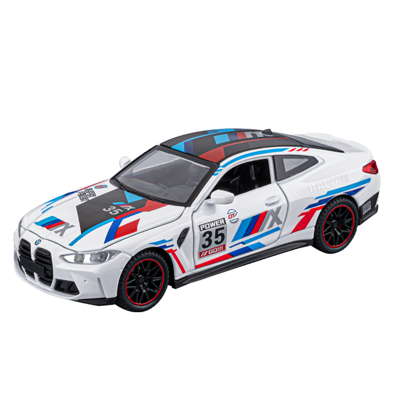 Chezhi 1:32 Scale Die-Cast Alloy Model Toy Compatible with BMW M4 Track Edition - Opening Doors, Sound & Light, Pull-Back Function - Sports Car Collection