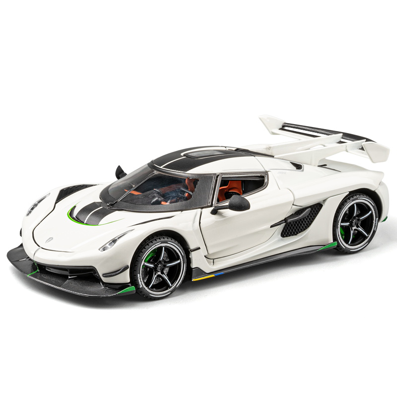 Chezhi 1:24 Scale Die-Cast Alloy Model Toy Compatible with Koenigsegg Jesko - Opening Doors, Sound & Light, Pull-Back Function, Shock Absorption, Steering & Horn - Hypercar Collection