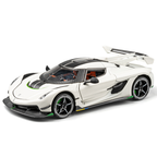 Chezhi 1:24 Scale Die-Cast Alloy Model Toy Compatible with Koenigsegg Jesko - Opening Doors, Sound & Light, Pull-Back Function, Shock Absorption, Steering & Horn - Hypercar Collection