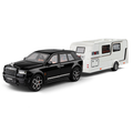 Chezhi 1:20 Die-Cast Alloy Model - Compatible with Rolls-Royce Cullinan & Bespoke Trailer - Luxury Caravan Set with Opening Doors, Sound & Light, Pull-Back Action, Shock Absorption & Steering