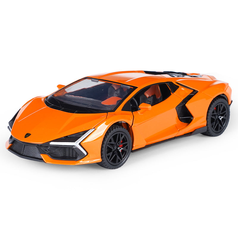 Jinchejiang 1:32 Scale Die-Cast Alloy Model Toy Compatible with Lamborghini Aventador - Opening Doors, Sound & Light, Pull-Back Function, Shock Absorption & Adjustable Rear Wing - Supercar Collection