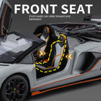 Black Mamba 1:24 Scale Licensed Lamborghini Aventador SVJ63 Die-Cast Alloy Model Toy - Removable Roof, Adjustable Seats, Opening Doors, Sound & Light, Pull-Back Function, Shock Absorption, Steering & Horn - Limited Edition Supercar Collection