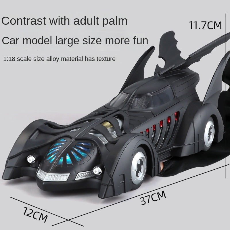 QiYi 1:18 Licensed 1995 Batmobile Die-Cast Alloy Model - Official Batman Forever Movie Replica with Spray Effect, Opening Doors, Sound & Light