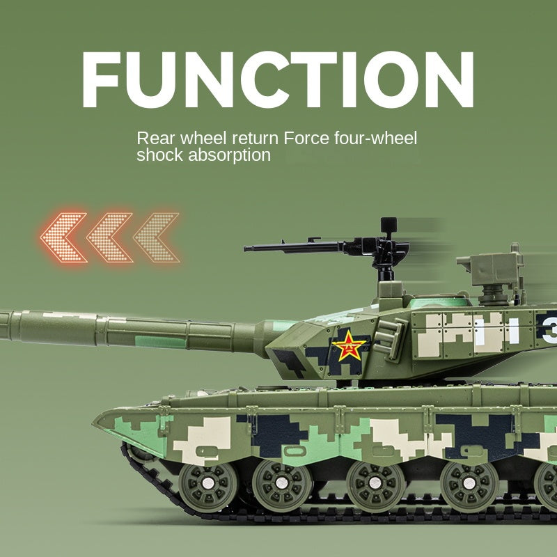 Chezhi 1:35 Scale Type 99A Main Battle Tank Die-Cast Alloy Model Toy - Smoke Effect, Movable Tracks & Wheels, Opening Hatches, Sound & Light, Pull-Back Function - Modern Armor Collection