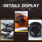 OK 1:18 Die-Cast Alloy Model - Compatible with Toyota Sprinter Trueno AE86 - Initial D Icon with Tofu Model, Pop-Up Headlights, Opening Doors, Sound & Light, Shock Absorption, Interactive Steering Wheel, Adjustable Seats & Foldable Mirrors