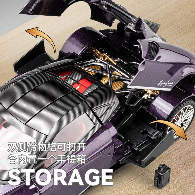 Chezhi 1:18 Scale Die-Cast Alloy Model Toy Compatible with Pagani Zonda C12 - Opening Doors, Sound & Light, Pull-Back Function, Shock Absorption, Steering & Horn - Supercar Collection