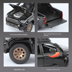 ZGTX 1:24 Scale Licensed Toyota Tacoma Die-Cast Alloy Pickup Truck Model Toy - Opening Doors, Sound & Light, Pull-Back Function, Shock Absorption, Steering, Horn & Removable Roof Rack - Off-Road Truck Collection