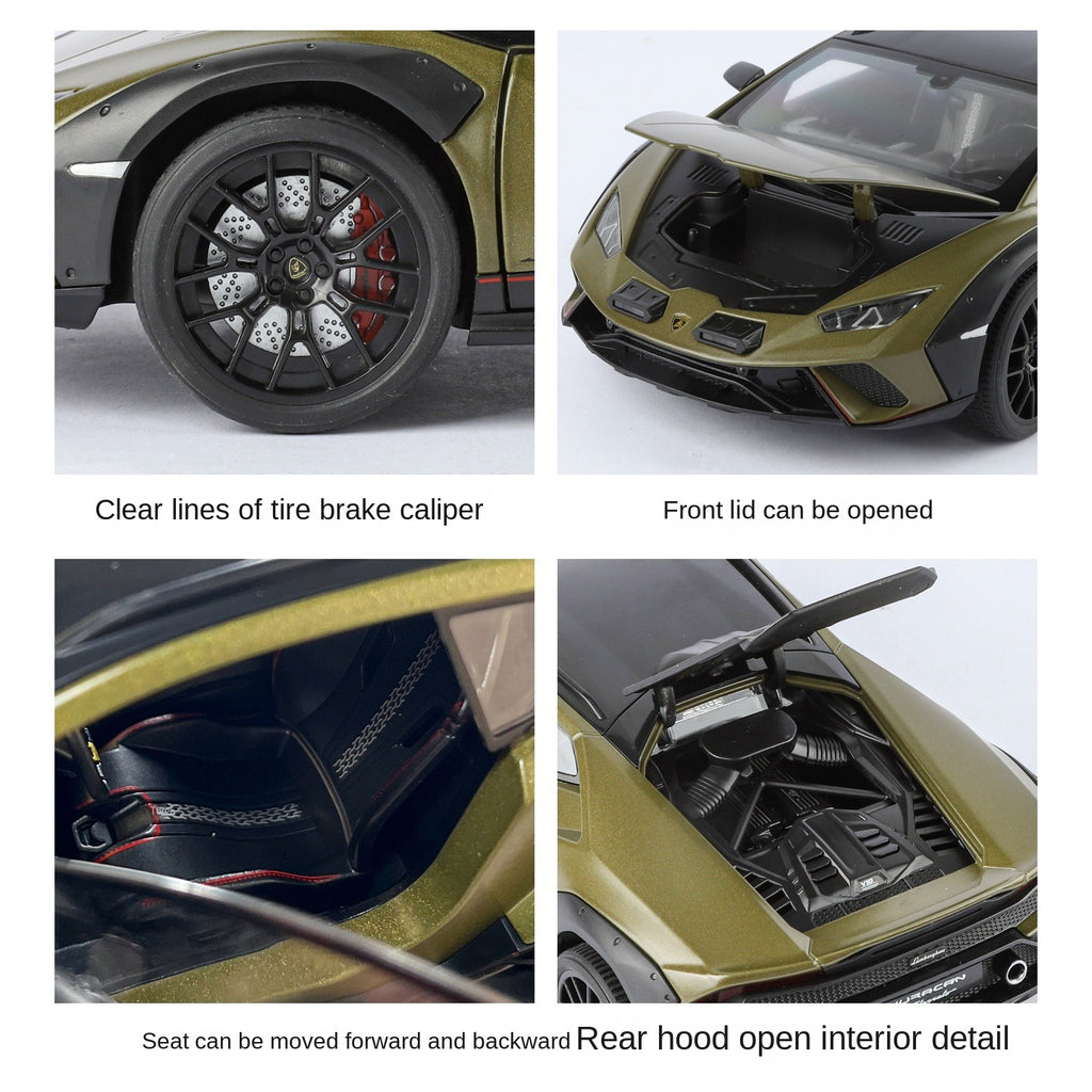 Black Mamba 1:18 Scale Licensed Lamborghini Huracán Sterrato Die-Cast Alloy Model Toy - Opening Doors, Sound & Light, Shock Absorption, Steering, Horn, Adjustable Rear Wing & Adjustable Seats - Off-Road Supercar Collection