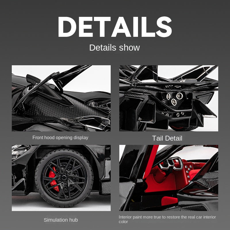Chezhi 1:24 Scale Die-Cast Alloy Model Toy Compatible with Apollo Intensa Emozione - Opening Doors, Sound & Light, Pull-Back Function, Shock Absorption, Steering & Horn - Hypercar Collection