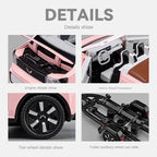Chezhi 1:24 Die-Cast Alloy Model - Compatible with Wuling MINI EV & Motorboat Trailer Set - Compact Leisure Kit with Opening Doors, Sound & Light & Pull-Back Action