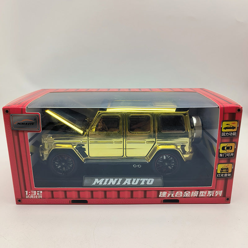 Jianyuan 1:32 Chrome Edition Die-Cast Alloy Model - Compatible with Brabus G800 - Luxury Off-Road SUV with Opening Doors, Sound & Light, Pull-Back Action & Shock Absorption