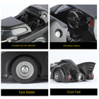 Batimóvil Qiyi de 1989, modelo de aleación fundida a presión, escala 1:32, con licencia. Incluye capota abatible, sonido e iluminación, función de retroceso y amortiguación. Colección de vehículos de la película.