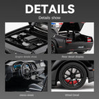 Chezhi 1:24 Die-Cast Alloy Model - Compatible with Dodge Challenger SRT Hellcat - Police Pursuit Vehicle with Opening Doors, Sound & Light, Pull-Back Action, Shock Absorption, Steering, Police Lights & Siren