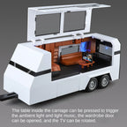 Modelo de juguete de aleación Tesla Cybertruck Camper a escala 1:24 XHD con minimoto, estación de carga y accesorios - Colección de vehículos eléctricos de aventura