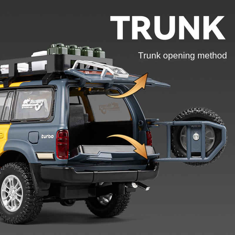 Chezhi 1:24 Licensed Toyota Land Cruiser LC80 Die-Cast Alloy Model - Official Off-Road Legend with Roof Rack, Opening Doors, Sound & Light, Pull-Back Action, Shock Absorption, Steering, Horn & Opening Fuel Cap