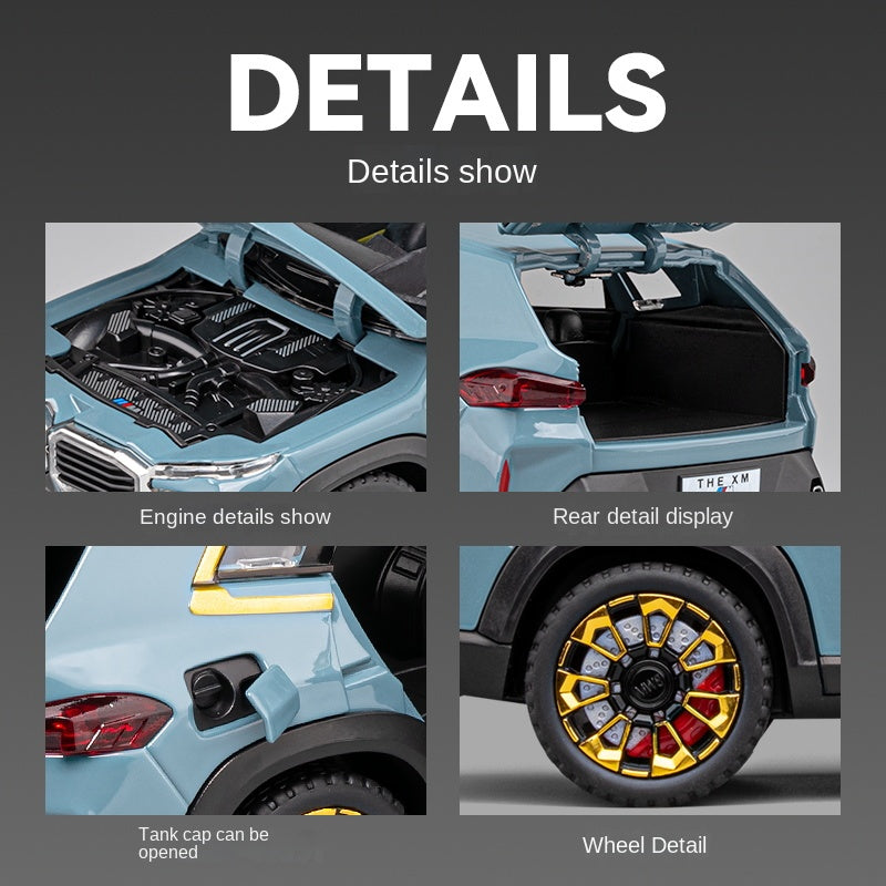 Chezhi 1:24 Scale Die-Cast Alloy Model Toy Compatible with BMW XM - Opening Doors, Sound & Light, Pull-Back Function, Shock Absorption, Steering, Horn & Removable Fuel Cap - Luxury Performance SUV Collection
