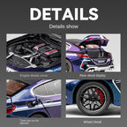 Chezhi 1:24 Scale Die-Cast Alloy Model Toy Compatible with BMW M8 - Opening Doors, Sound & Light, Pull-Back Function, Shock Absorption, Steering, Horn, Removable Fuel Cap & Foldable Mirrors - Luxury Sports Car Collection