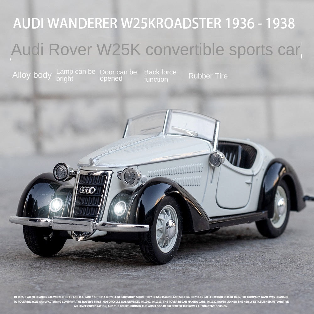 Chezhi 1:32 Licensed Wanderer W25K “Kompressor” Die-Cast Alloy Model - Official Audi Pre-War Classic with Opening Doors, Sound & Light & Pull-Back Action