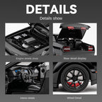 Chezhi 1:24 Scale Die-Cast Alloy Model Toy Compatible with Dodge Challenger Hellcat - Opening Doors, Sound & Light, Pull-Back Function, Shock Absorption, Steering, Horn & Foldable Mirrors - Muscle Car Collection