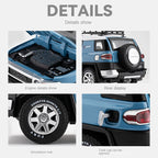 Chezhi 1:24 Licensed Toyota FJ Cruiser Die-Cast Alloy Model - Official Off-Road SUV with Opening Doors, Sound & Light, Pull-Back Action, Shock Absorption, Steering, Horn, Opening Fuel Cap & Foldable Mirrors