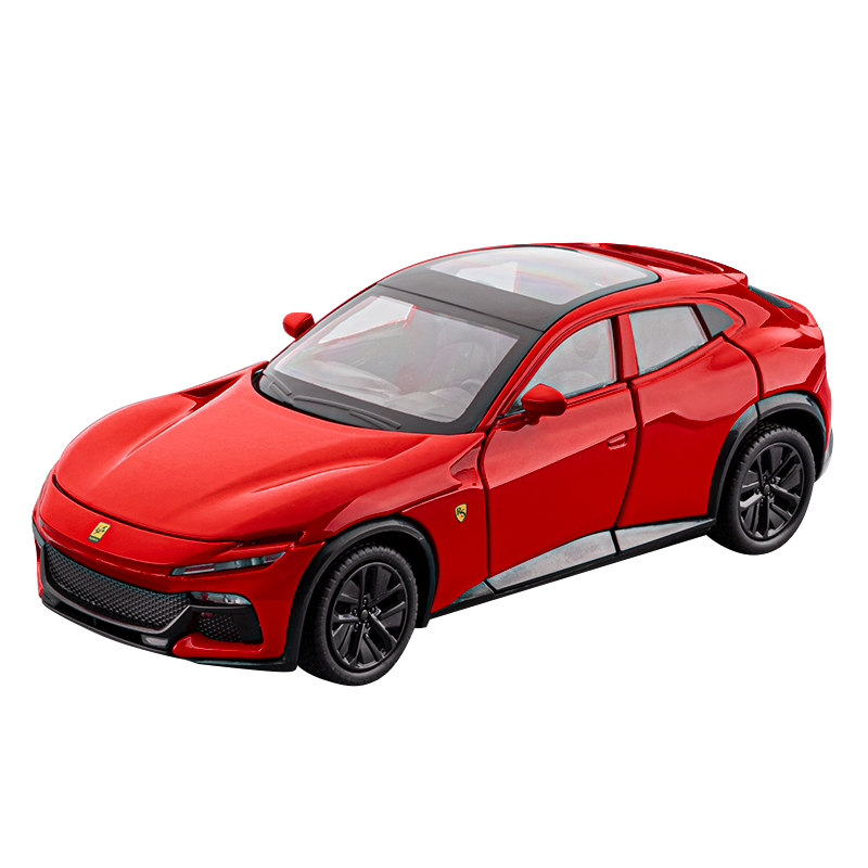 Jiaye 1:32 Die-Cast Alloy Model - Compatible with Ferrari Purosangue - First Ferrari FUV with Opening Doors, Sound & Light, Pull-Back Action & Shock Absorption
