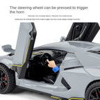 Jianyuan 1:32 Scale Die-Cast Alloy Model Toy Compatible with Mansory Lamborghini Aventador - Opening Doors, Sound & Light, Pull-Back Function, Horn & Adjustable Rear Wing - Tuned Supercar Collection