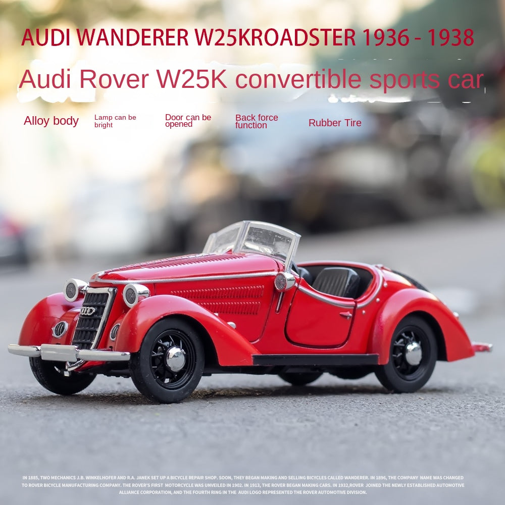 Chezhi 1:32 Licensed Wanderer W25K “Kompressor” Die-Cast Alloy Model - Official Audi Pre-War Classic with Opening Doors, Sound & Light & Pull-Back Action