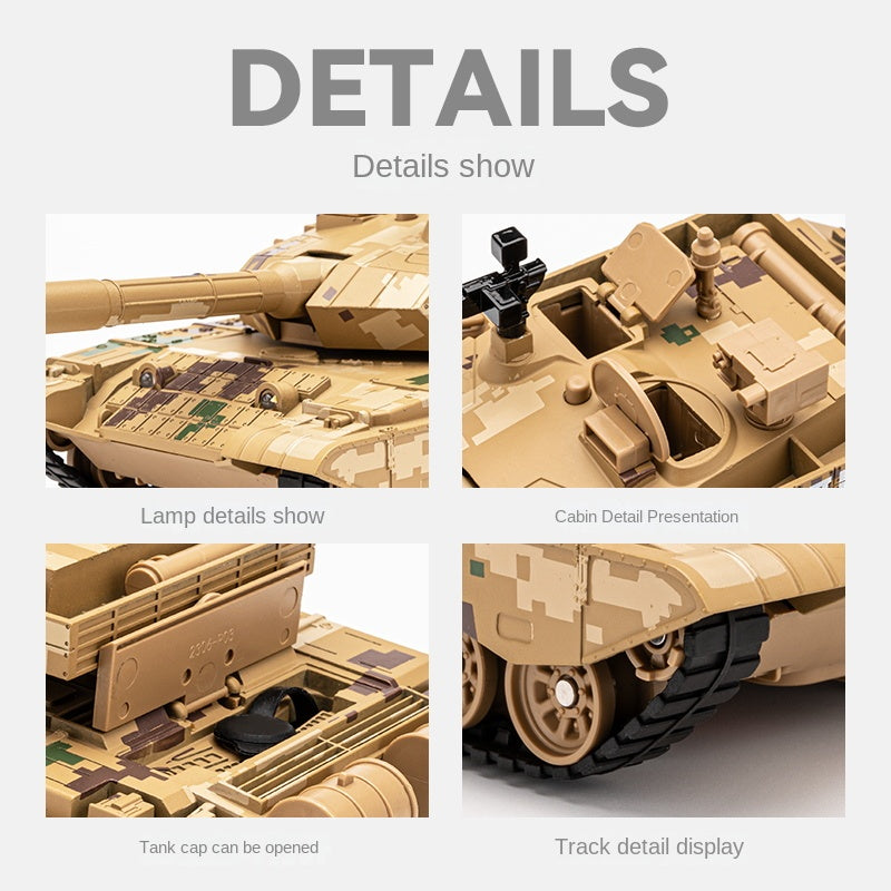 Chezhi 1:35 Scale Type 99A Main Battle Tank Die-Cast Alloy Model Toy - Smoke Effect, Movable Tracks & Wheels, Opening Hatches, Sound & Light, Pull-Back Function - Modern Armor Collection