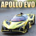 Apollo Intensa Emozione, modelo de aleación fundida a presión, edición cromada, escala 1:24, XHD: efecto humo, puertas que se abren, sonido e iluminación, función de retroceso y amortiguación - Colección Hypercar