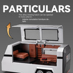 Chezhi 1:24 Scale Die-Cast Alloy Model Toy Set Compatible with Tesla Cybertruck + Camper Trailer + Mini Motorcycle - Opening Doors, Sound & Light, Pull-Back Function - Electric Adventure Collection