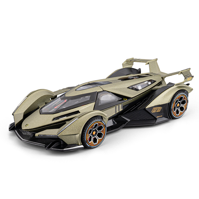 Chezhi 1:24 Scale Die-Cast Alloy Model Toy Compatible with Lamborghini V12 Vision Gran Turismo - Opening Doors, Sound & Light, Pull-Back Function - Concept Car Collection