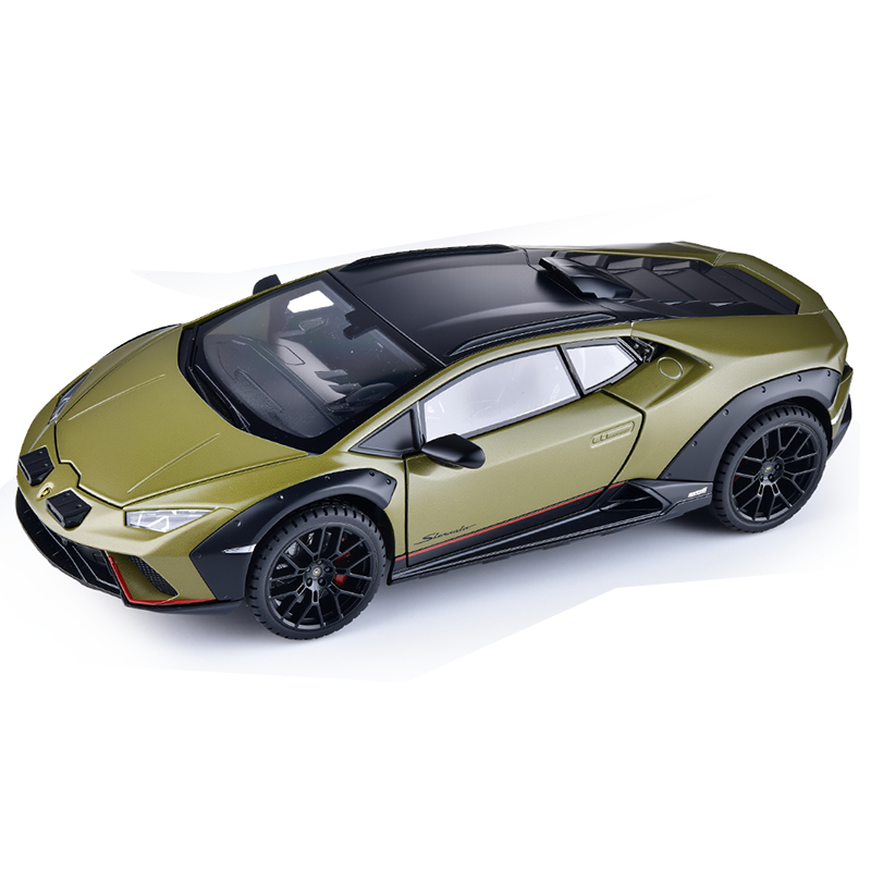 Black Mamba 1:24 Scale Licensed Lamborghini Huracán Die-Cast Alloy Model Toy - Opening Doors, Sound & Light, Pull-Back Function, Shock Absorption, Steering, Horn & Adjustable Seats - Supercar Collection