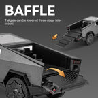 Chezhi 1:24 Scale Die-Cast Alloy Model Toy Set Compatible with Tesla Cybertruck + Camper Trailer + Mini Motorcycle - Opening Doors, Sound & Light, Pull-Back Function - Electric Adventure Collection