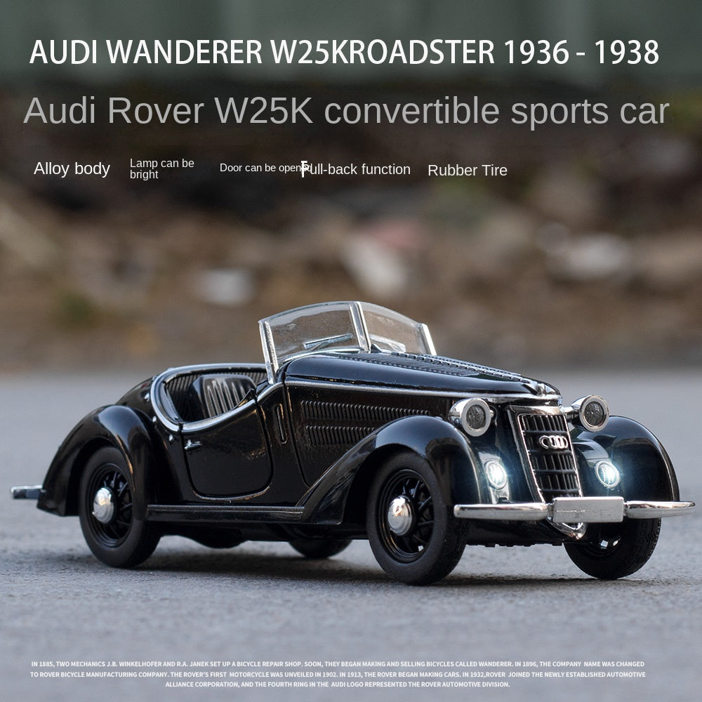 Chezhi 1:32 Licensed Wanderer W25K “Kompressor” Die-Cast Alloy Model - Official Audi Pre-War Classic with Opening Doors, Sound & Light & Pull-Back Action