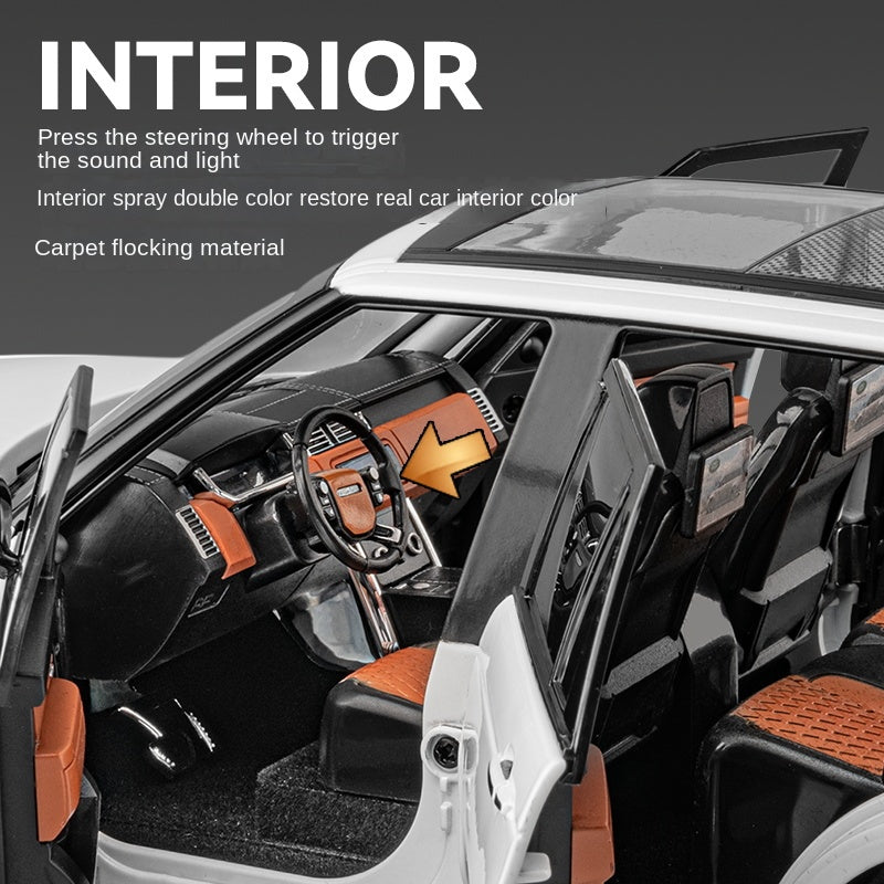 Chezhi 1:18 Scale Licensed Land Rover Range Rover Die-Cast Alloy Model Toy - Opening Doors, Sound & Light, Pull-Back Function, Shock Absorption, Steering, Horn & Removable Fuel Cap - Official Luxury SUV Collection