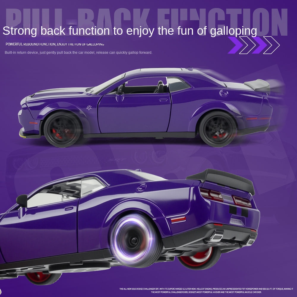 Jianyuan 1:32 Scale Die-Cast Alloy Model Toy Compatible with Dodge Challenger SRT Hellcat Redeye - Opening Doors, Sound & Light, Pull-Back Function, Horn & Foldable Mirrors - Muscle Car Collection