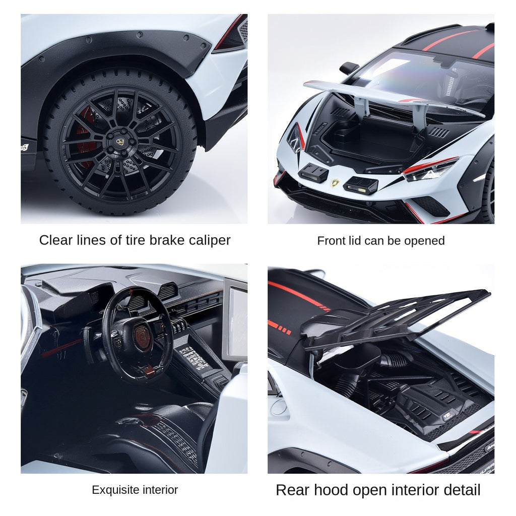 Black Mamba 1:24 Scale Licensed Lamborghini Huracán Die-Cast Alloy Model Toy - Opening Doors, Sound & Light, Pull-Back Function, Shock Absorption, Steering, Horn & Adjustable Seats - Supercar Collection