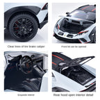 Black Mamba 1:24 Scale Licensed Lamborghini Huracán Die-Cast Alloy Model Toy - Opening Doors, Sound & Light, Pull-Back Function, Shock Absorption, Steering, Horn & Adjustable Seats - Supercar Collection