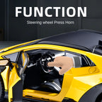 Black Mamba 1:24 Scale Licensed Lamborghini Huracán Die-Cast Alloy Model Toy - Opening Doors, Sound & Light, Pull-Back Function, Shock Absorption, Steering, Horn & Adjustable Seats - Supercar Collection