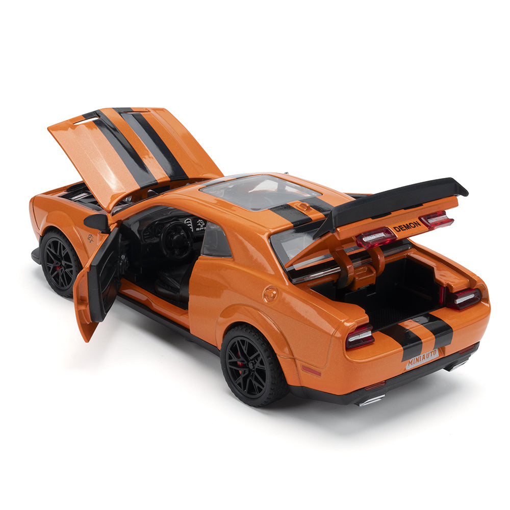 Jianyuan 1:32 Scale Die-Cast Alloy Model Toy Compatible with Dodge Challenger SRT Hellcat Redeye - Opening Doors, Sound & Light, Pull-Back Function, Horn & Foldable Mirrors - Muscle Car Collection