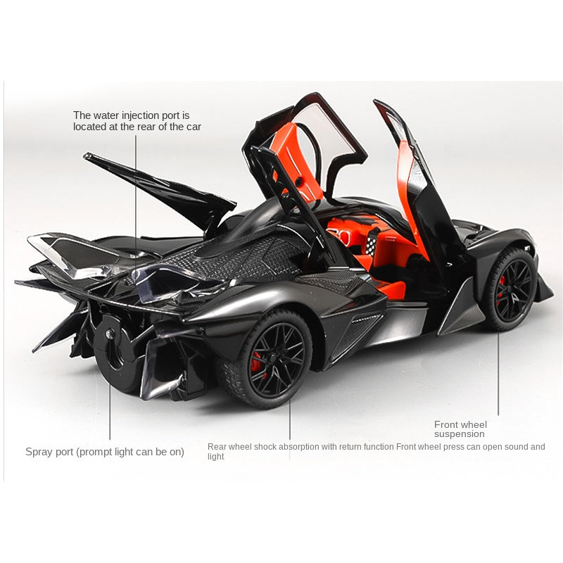 XHD 1:24 Scale Die-Cast Alloy Model Toy Compatible with Apollo Intensa Emozione - Smoke Effect, Opening Doors, Sound & Light, Pull-Back Function & Shock Absorption - Hypercar Collection