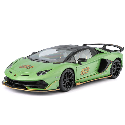 Black Mamba 1:18 Scale Licensed Lamborghini Aventador SVJ63 Die-Cast Alloy Model Toy - Removable Roof, Opening Doors, Sound & Light, Shock Absorption, Steering & Horn - Limited Edition Supercar Collection