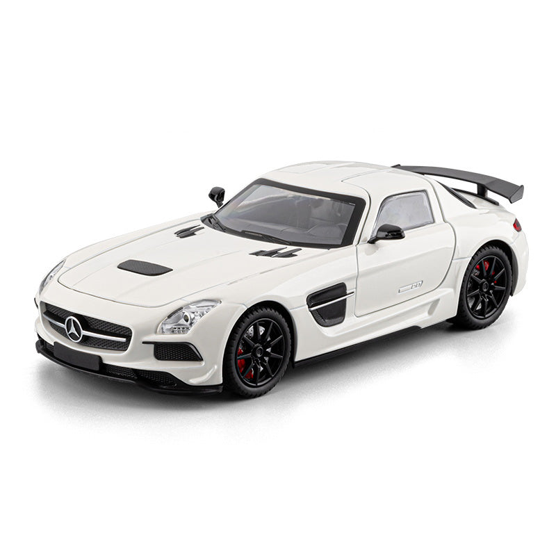 Chezhi 1:24 Die-Cast Alloy Model - Compatible with Mercedes-Benz SLS AMG - Feature-Packed with Opening Doors, Realistic Sound & Light, Pull-Back Action, Shock Absorption & Steering - Collector's Edition