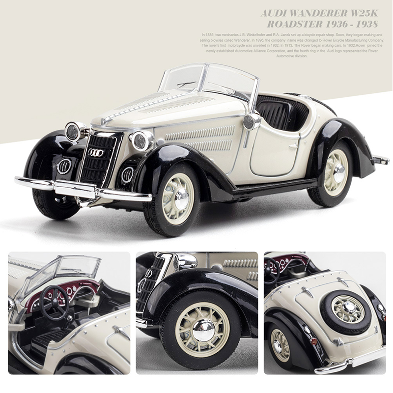 Chezhi 1:32 Licensed Wanderer W25K “Kompressor” Die-Cast Alloy Model - Official Audi Pre-War Classic with Opening Doors, Sound & Light & Pull-Back Action