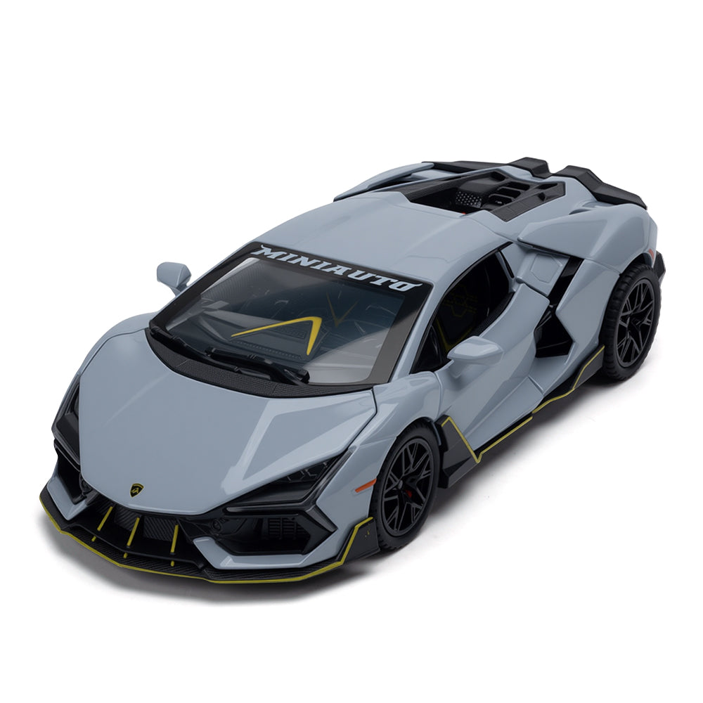 Jianyuan 1:32 Scale Die-Cast Alloy Model Toy Compatible with Mansory Lamborghini Aventador - Opening Doors, Sound & Light, Pull-Back Function, Horn & Adjustable Rear Wing - Tuned Supercar Collection