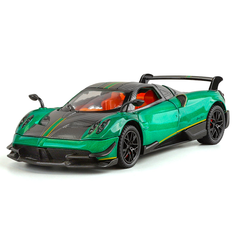 XHD 1:24 Spray Edition Die-Cast Alloy Model - Compatible with Pagani Huayra BC - Ultimate Hypercar with Opening Doors, Sound & Light, Pull-Back Action, Shock Absorption & Steering