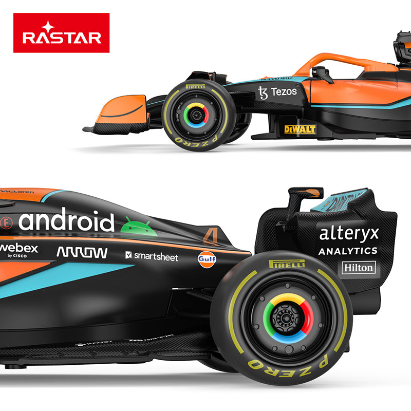 Rastar 1:24 Scale Licensed McLaren MCL36 Formula 1 Racing Car Die-Cast Alloy Static Model Toy - Steering Linkage & Rolling Function - Official F1 Motorsport Collection