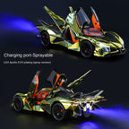 Apollo Intensa Emozione, modelo de aleación fundida a presión, edición cromada, escala 1:24, XHD: efecto humo, puertas que se abren, sonido e iluminación, función de retroceso y amortiguación - Colección Hypercar